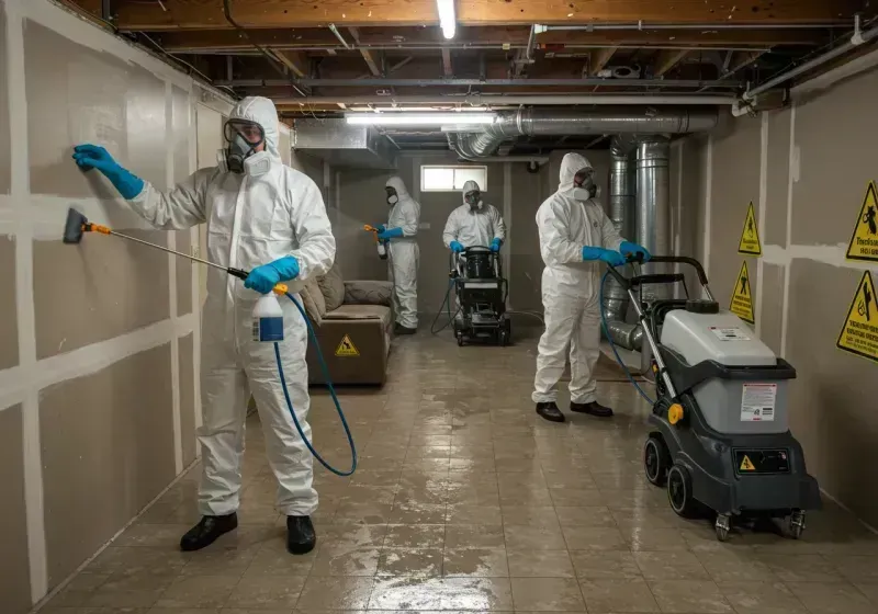 Basement Moisture Removal and Structural Drying process in Coral Springs, FL